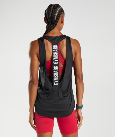 Women's Gymshark Training Brandmark Tanks Black | CA 3506DN